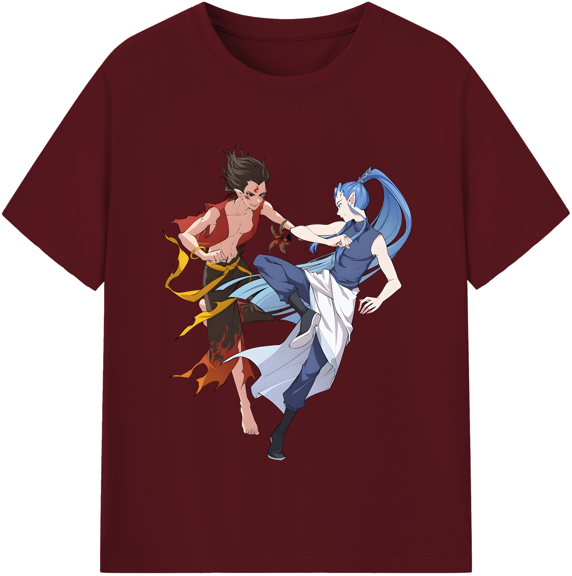 （画像用） Ne Zha 2 ナタ 魔童の大暴れ 綿100％半袖Tシャツ（フロントプリント）